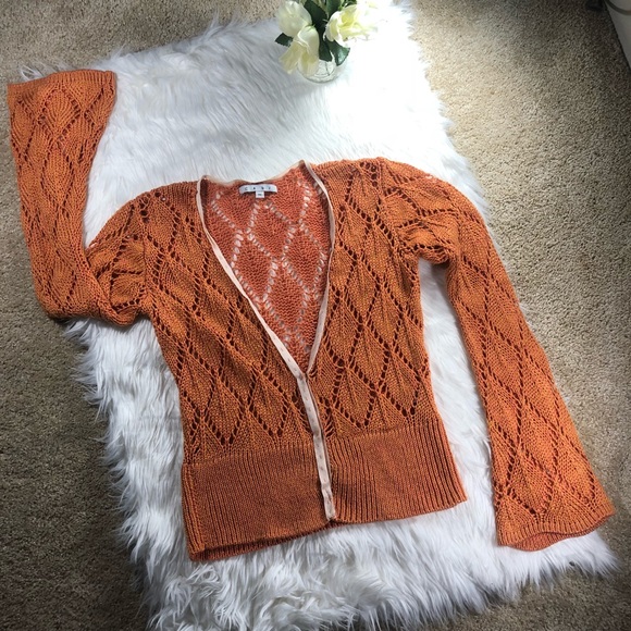 CAbi Sweaters - CAbi Open Weave Bell Sleeve Sweater Cardigan